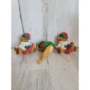 Ledge hanging‎ bear stocking holder elf Xmas home decor set figure
